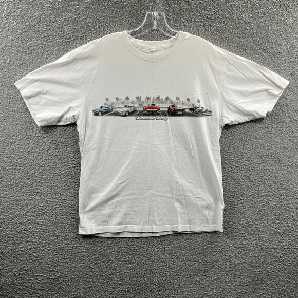 Paradise‎ Shores Mens Shirt Large White Cruisers Only Short Sleeve Pullover Tee - Picture 1 of 8